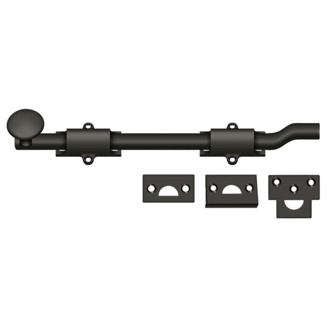 Deltana FPG1010B 10" Surface Bolt w/ Off-set, HD in Oil-rubbed Bronze, Oil Rubbed Bronze