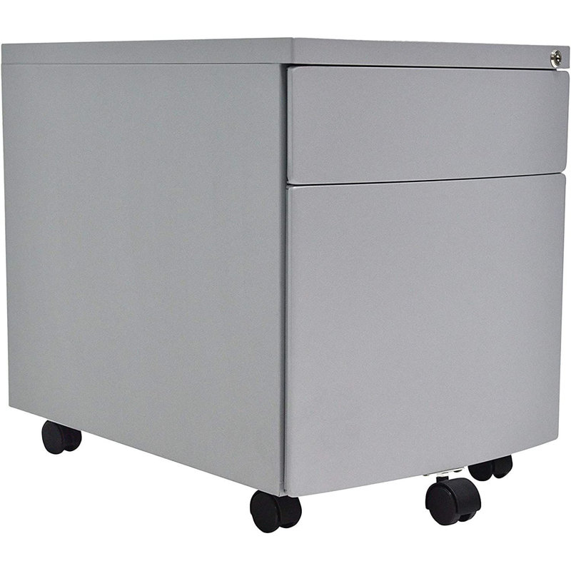 Classeur vertical mobile 2 tiroirs Keighly, gris