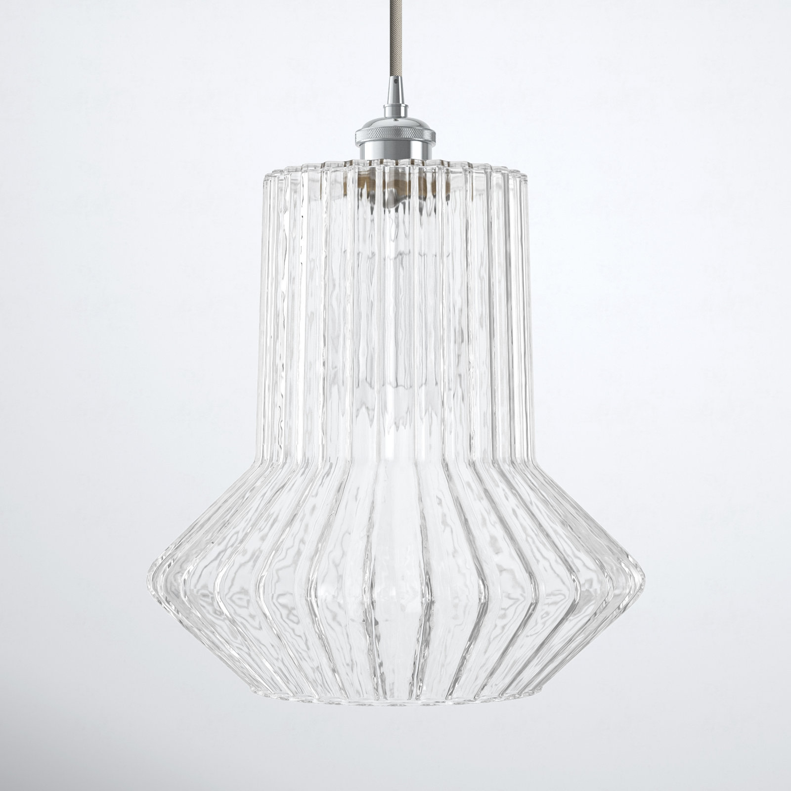 Montrose Single Light Glass Dimmable Pendant, Polished Chrome, LED