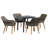 vidaXL Garden Dining Set with Cushion 5 pcs Grey Poly Rattan-48757671-48757666-48757667