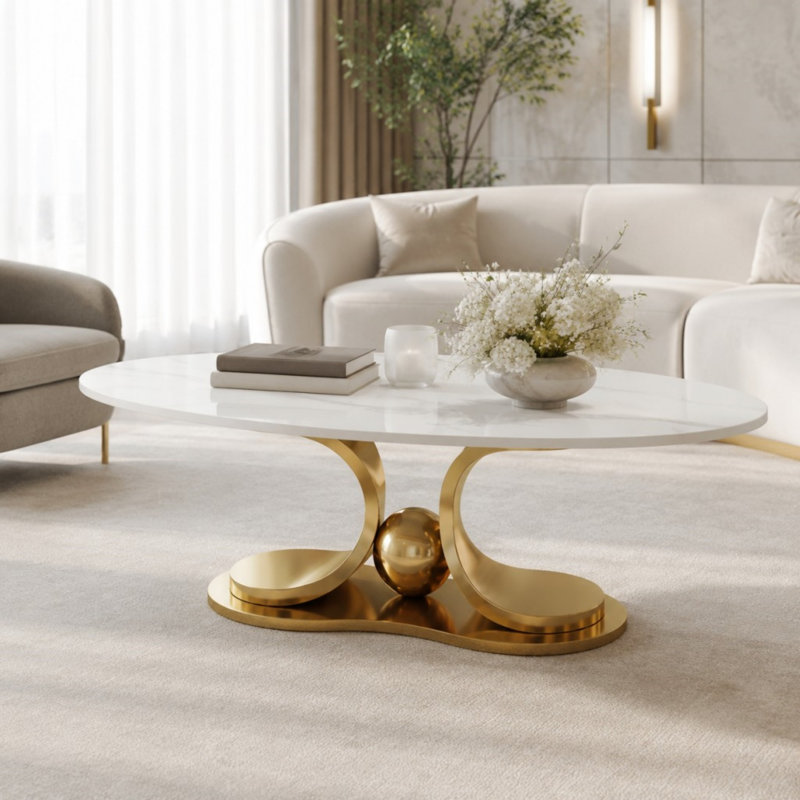 Table basse moderne en faux marbre