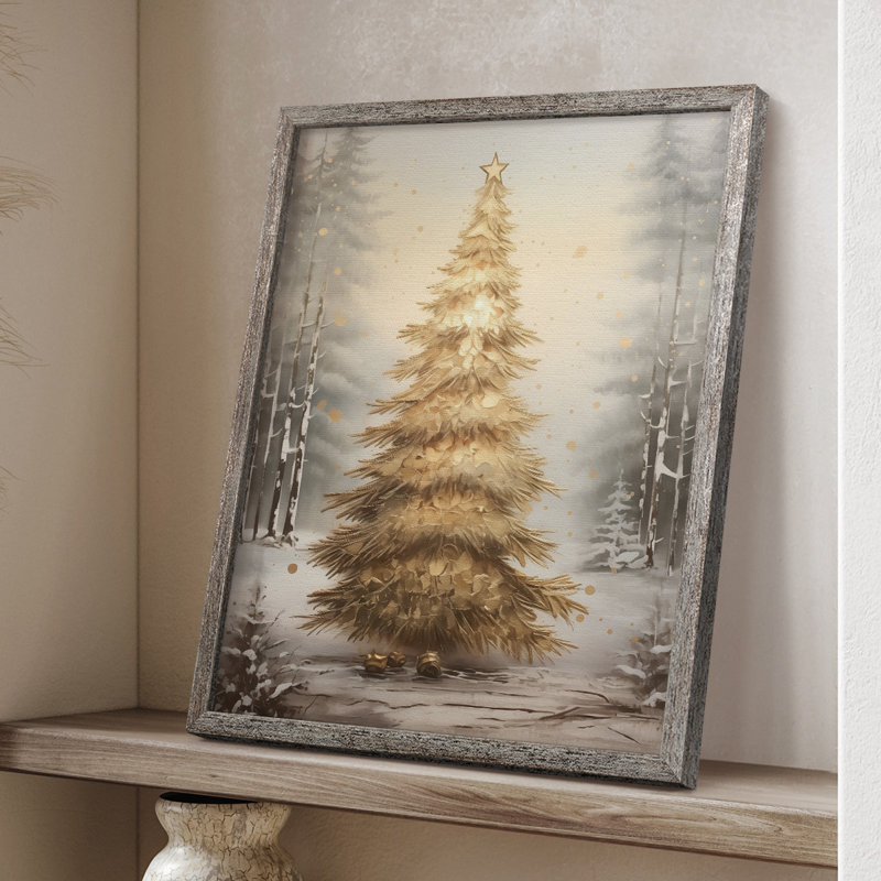 «Christmas Holiday Art», impression encadrée en bois massif, H 30 po x l 24 po