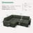 Abramson Upholstered Sleeper Sectional Sofa Bed With Ottoman   -117494733
