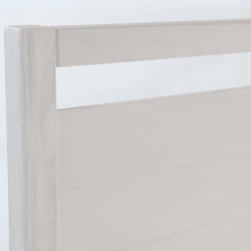 Lit plateforme en bois massif Loft, Blanc brossé, Grand