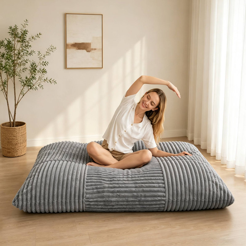 3 in 1 Bean Bag Chair Giant BeanBag Chairs Convertible Bean Bag Floor Cushionwith Machine Washable Cover,Beanbag Chairsfor Adult