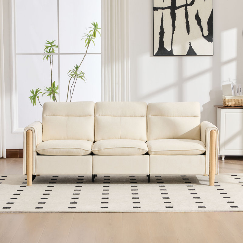 79" 3-Seater Modern Sectional Sofa,Upholstered Chenille Sofa Couch with Side Pockets for Living Room,Apartment