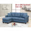Canapé modulaire réversible en polyfibre bleu capitonné