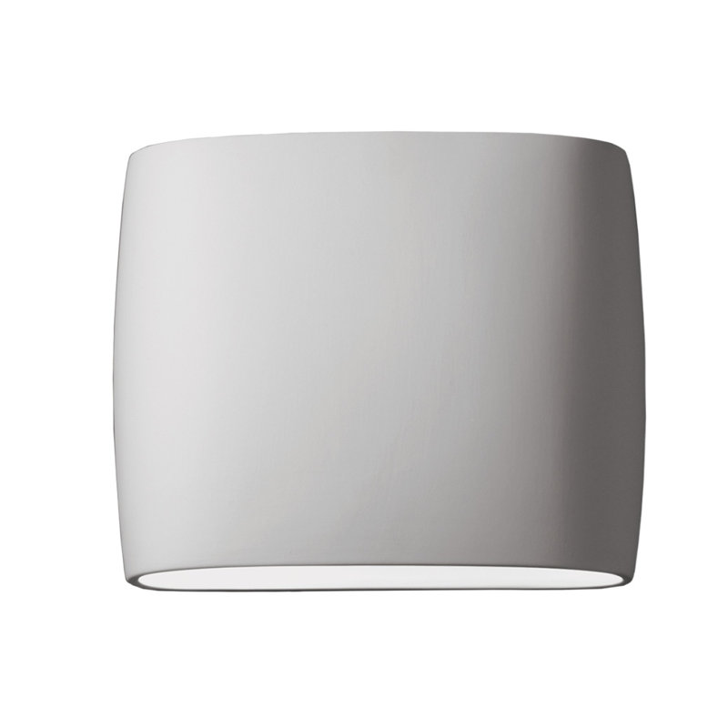 Armance Ceramic Flush Mounted Sconce, 9.75" H x 16" W x 4" D, Bisque