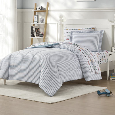 Dream Factory In Transit Twin Bed in a Bag Set, Blue