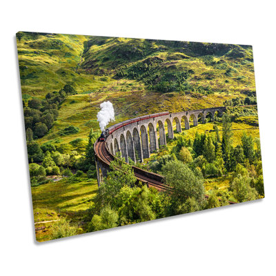 X5335 Steam Train Railway Bridge - Wrapped Canvas Print