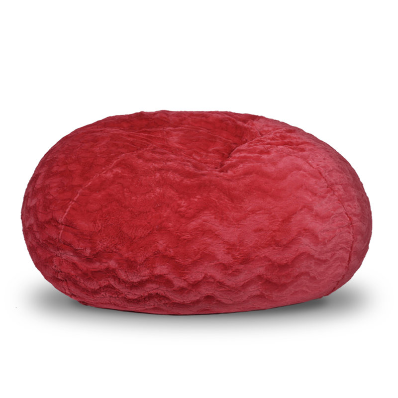 Fauteuil à billes en fausse fourrure, H 27 po x l 34 po x P 34 po, Fausse fourrure rouge