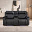 Causeuse inclinable moderne en similicuir de 76 po de largeur avec console centrale et porte-gobelets-775950101