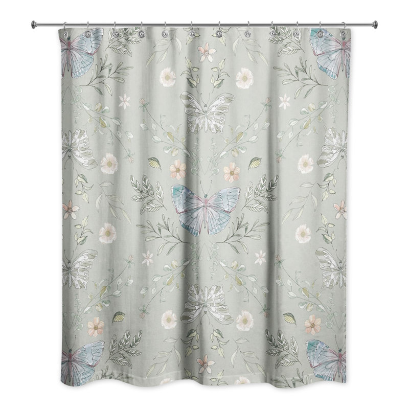 Rideau de douche simple Anglina, Sauge