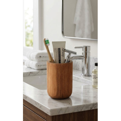Grande tasse de rangement en teck de 7,5 po Manada
