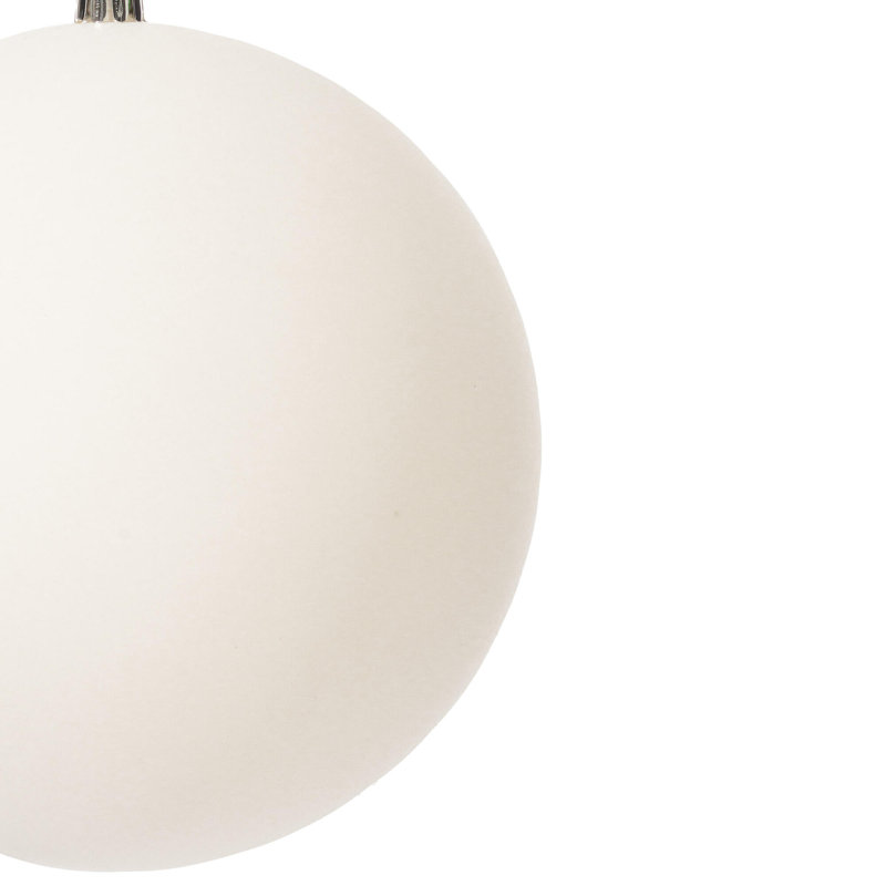 Décoration de boule décorative des Fêtes, Blanc, H 4,75 po x l 4,75 po x P 4,75 po
