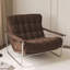 33.86"Brown Corduroy Vintage Single Seater Sofa Chair