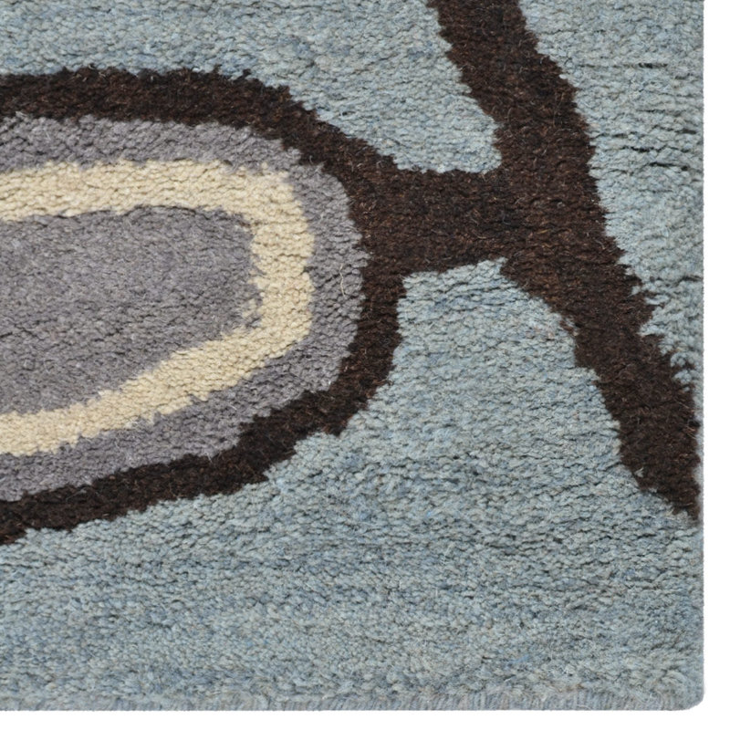 Abhi HAND TUFTED WOOL ECO-FRIENDLY AREA RUGS - Light Blue | Floral Design | Area rugs for living room, Bedroom