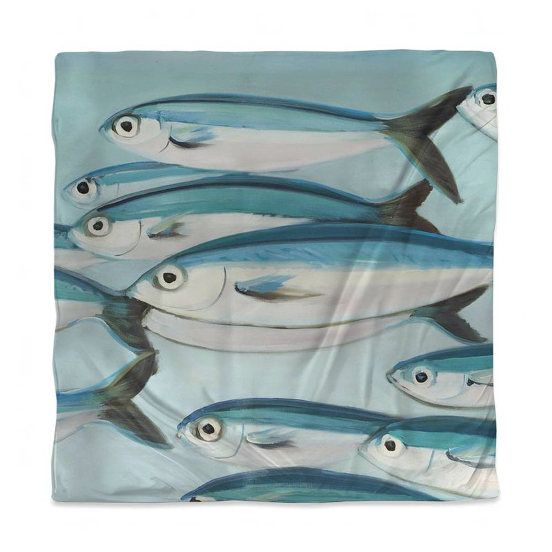 Blue Bathroom Animals Duvet Cover - Small Fish Caesio Caerulaurea