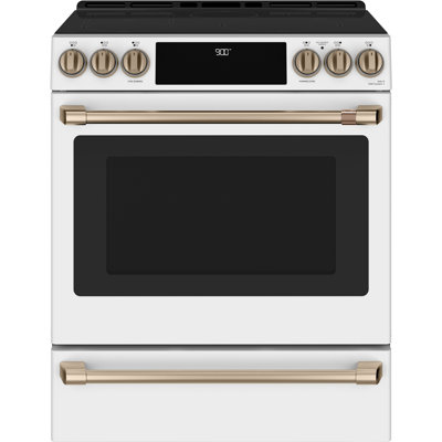 CafÃ© 30"" 5.7 cu. ft. Slide-in Electric Range with Induction Cooktop -  Cafe, CHS900P4MW2