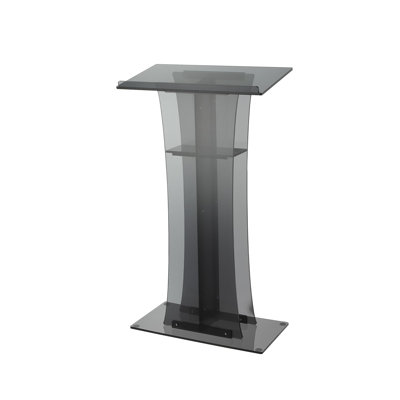 Acrylique Podium - support en acrylique transparent de 47 po de hauteur avec tablette de rangement, grande surface de lecture, pupitre pour les églises, les conférences, les discours, les mariages, la salle de classe, noir