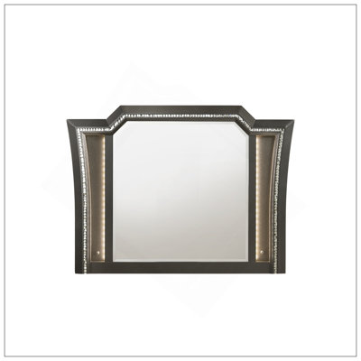 Kaitlyn LED &  Arched Mirror With Sparkling Trim And Bright Illumination