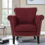 Fauteuils d'appoint modernes, tissu bourgogne, fauteuil club clouté pour la maison