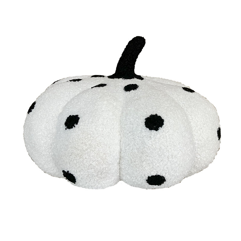 Black and White Spotted Pumpkin Shaped Pillow