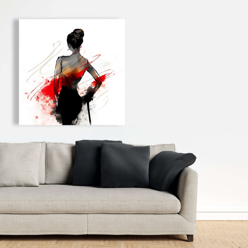 Élégance - femme grise, art sur toile | Décoration élégante