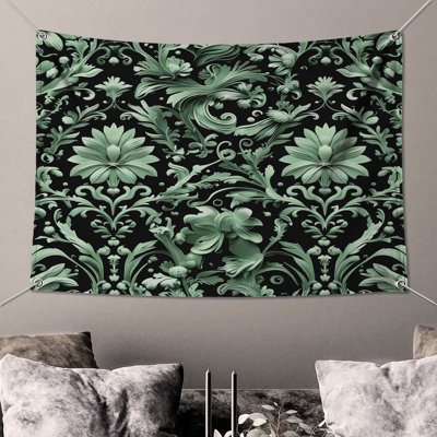 Tapisserie murale motif floral damassé - Décoration murale damassé