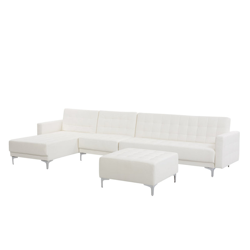 Finnegan 6 Seater Faux Leather Sofa Bed, Left Hand Facing