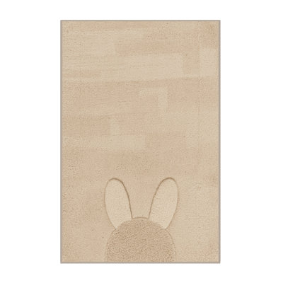 Soft Plush Fannin Easter Modern & Contemporary Abstract Area Rug in Beige – Beige Binding