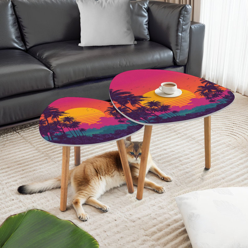 Ensemble de 2 tables basses gigognes Triangle