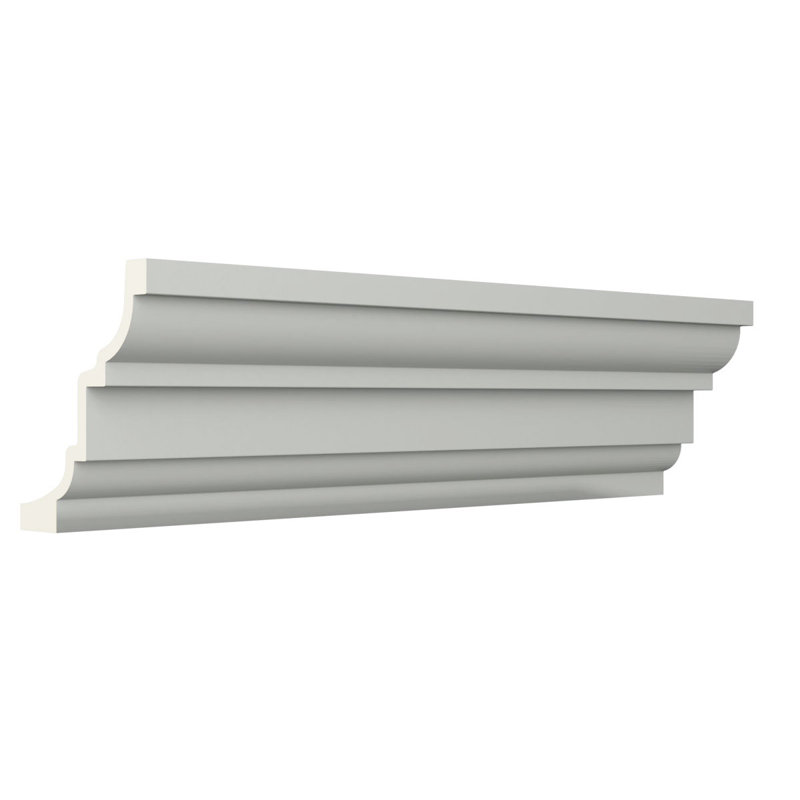 Endurathane Henry Crown Moulding, 9 7/8"H x 7 7/8"P x 12 5/8"F x 96"L, Factory Primed