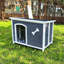 Grande niche pour chien en bois, cage extérieure imperméable, chenil coupe-vent et chaud facile à assembler