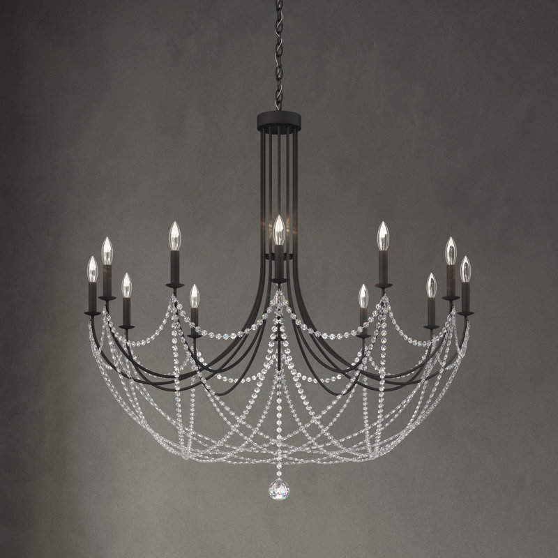 Verdana 12 - Light Chandelier, Black