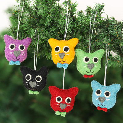 2.8'' Fabric Animals Holiday Shaped Ornament