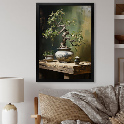 Ancienne figurine de bonsaï antique II - arbre, bonsaï, art mural