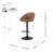 Swivel Upholstered Adjustable Height Counter Stool with Metal Frame