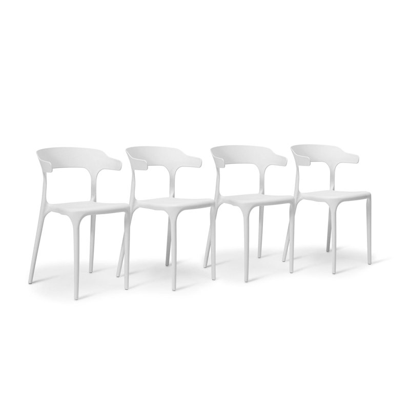 Venlo 45cm H Full Back Stacking Side Chair, White