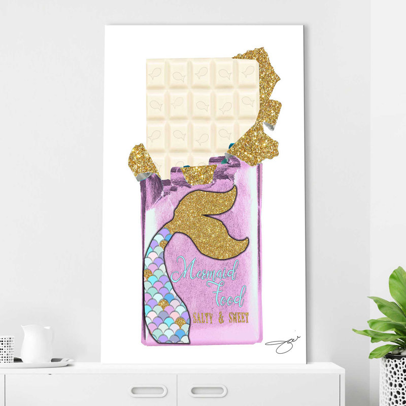«Mermaid Chocolate Salty & Sweet 2» par By Jodi - impression, Toile tendue, H 48 po x l 28 po x P 1,5 po