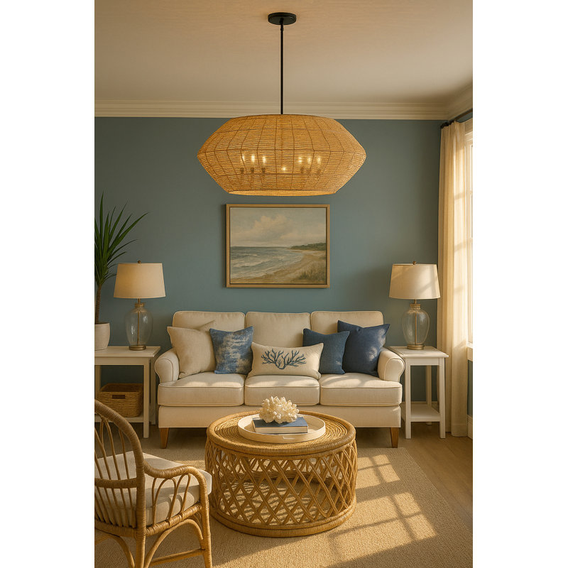 Ariza 7-Light Chandelier, Black, Camel