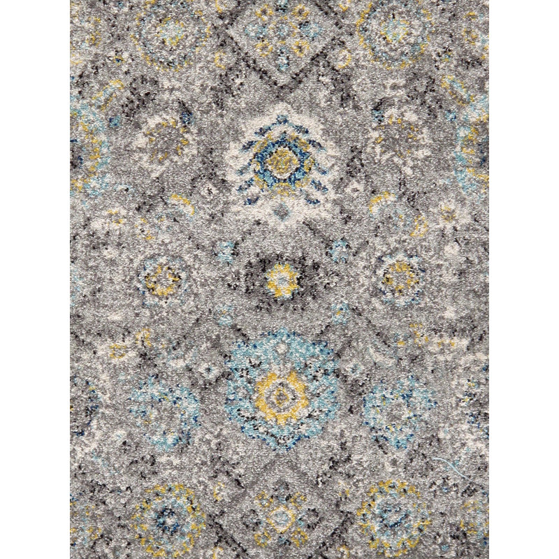 Tapis argenté tissé à la machine Chelsea, Tapis de couloir 2 pi 8 po x 6 pi