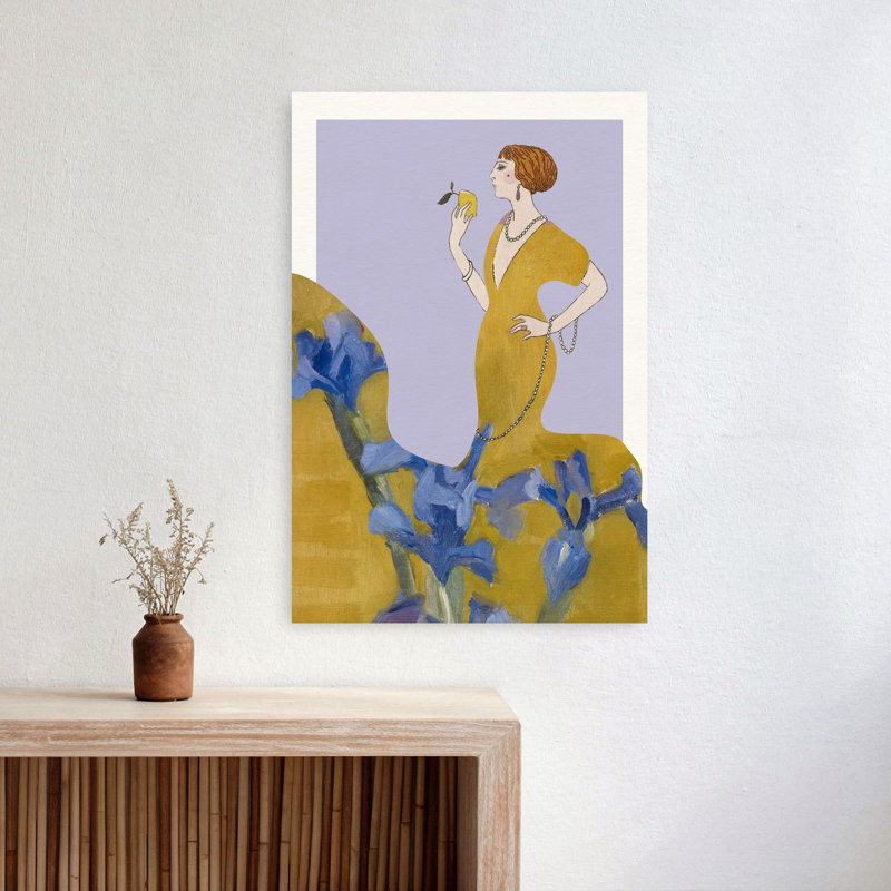 Golden Flapper au milieu d'iris, 24" H x 16" W
