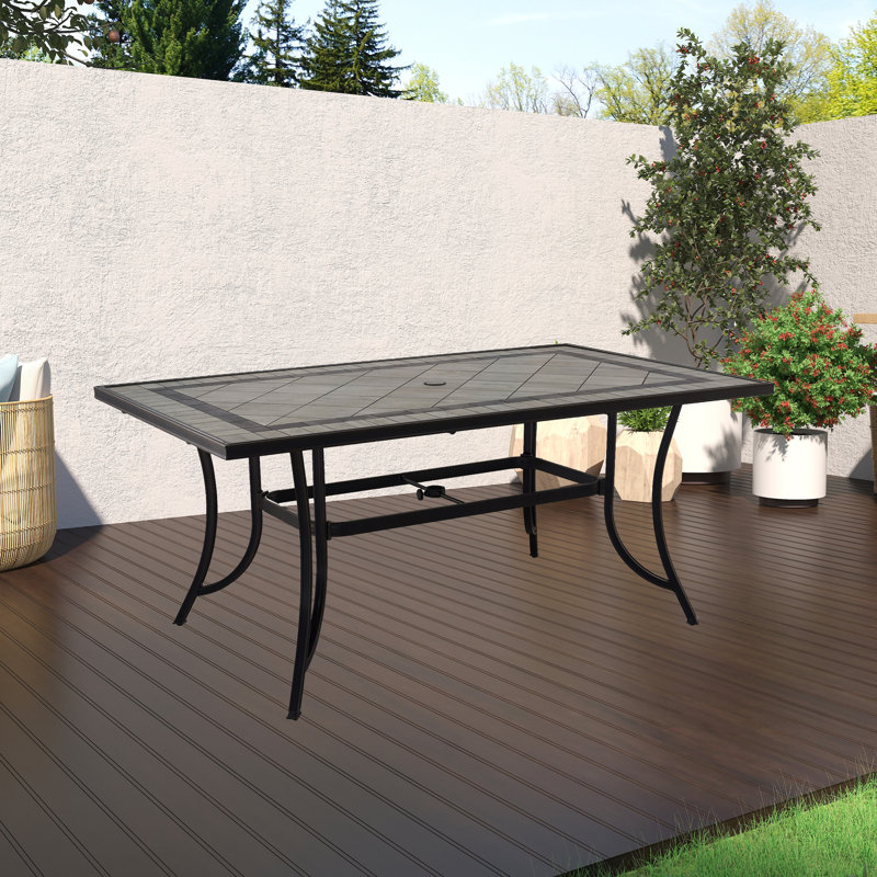 Table de salle à manger d'extérieur Carsten Classic, Gris, L 39,76 po x P 67,72 po x H 28,35 po