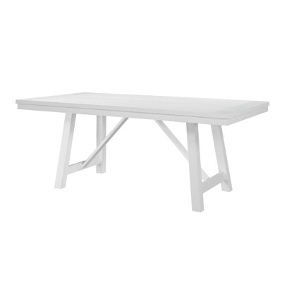 Reddy Dining Table, 72 Inch Rectangular Top, A Frame Base, Oak White