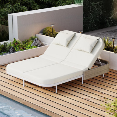 Patio Rattan 5-Position Backrest Daybed With Removable Cushions & Pillows by Bayou Breeze