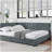 Full Size Upholstered Tufted Bed Frame, Sofa Bed Frame with Comfortable Backrest and Armrests, Full Size Bed for Bedroom, Living Room,Velvet, Grey(80.5''*59''*30.5'')-910330278-910330273
