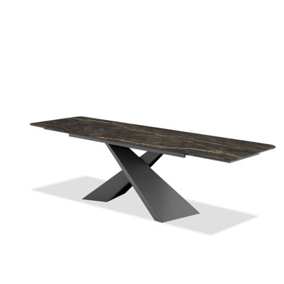 Extendable Metal Base Dining Table
