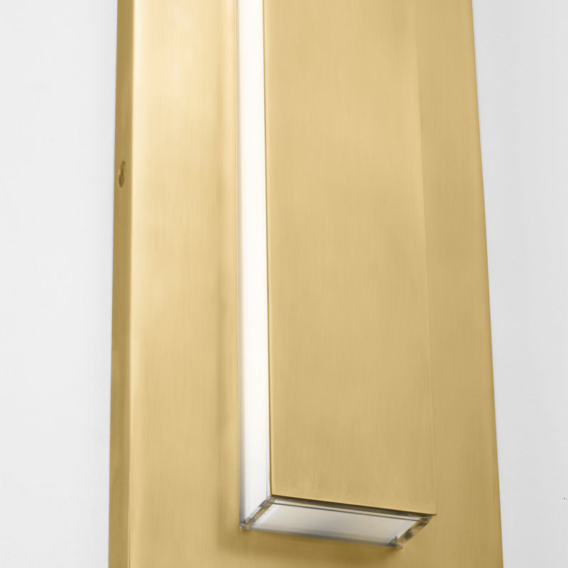 Sean Lavin Aspen 1-light LED 48'' outdoor wall sconce light in charcoal finish, Hand Rubbed Antique Brass