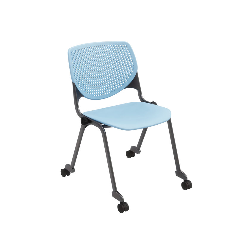 Chaise empilable en poly sans accoudoirs Kool, Sans roulettes, Blanc